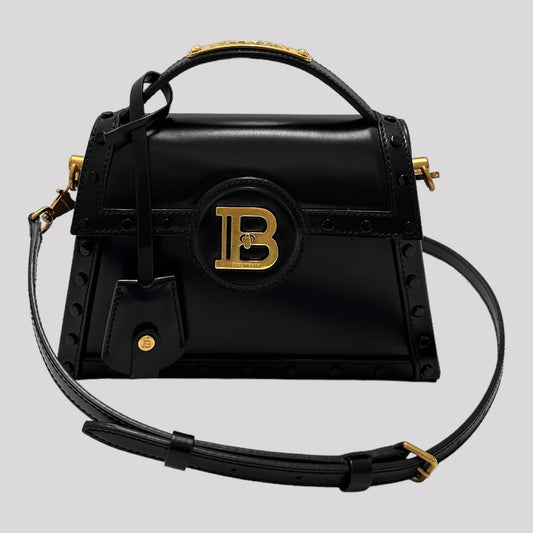 Balmain B-Buzz Dynasty Glazed Leather Bag