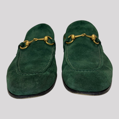 Gucci Jordaan Horsebit Suede Loafers