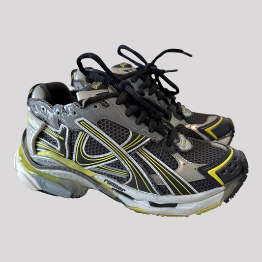 Balenciaga Dark Grey Yellow Runner Sneaker