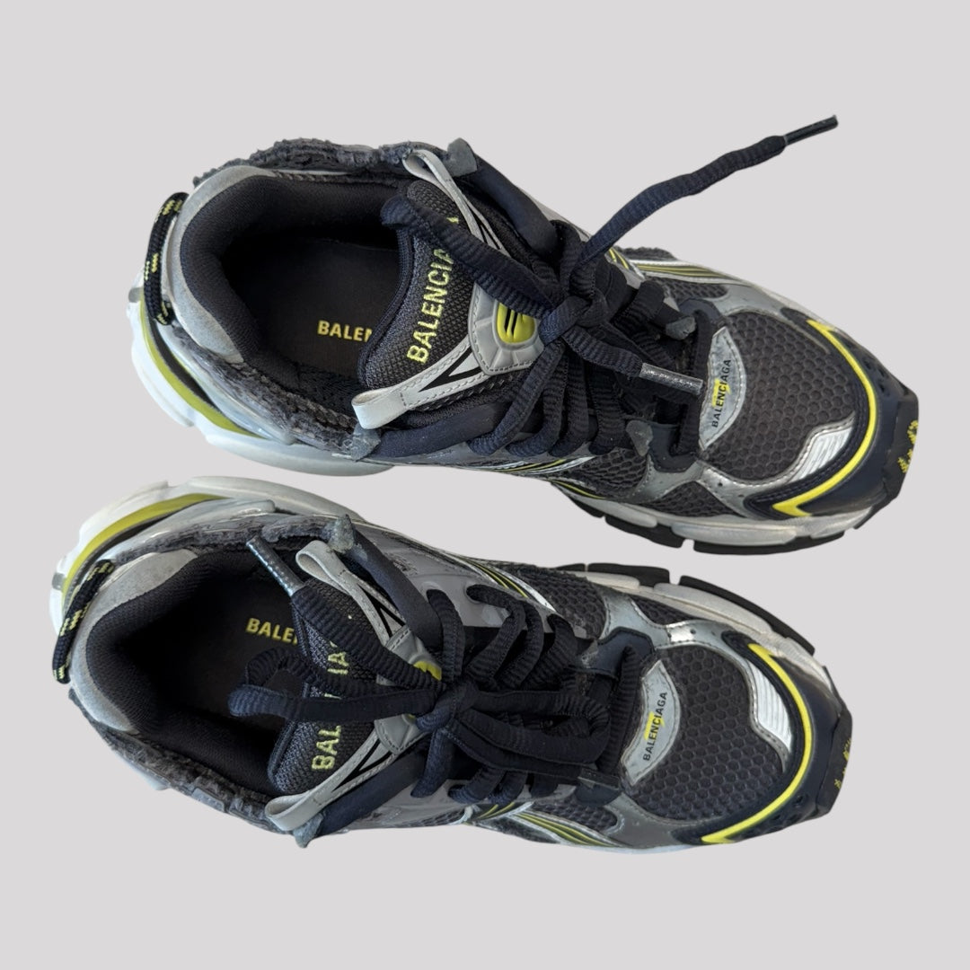 Balenciaga Dark Grey Yellow Runner Sneaker