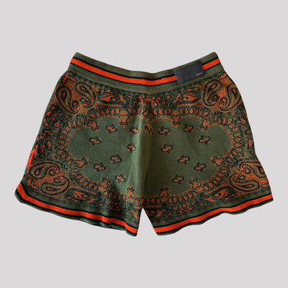 Amiri Bandana Jacquard Cotton and Cashmere-Blend Drawstring Shorts