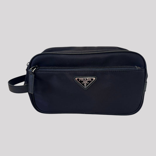 Prada Re-Nylon and Saffiano Leather Travel Pouch