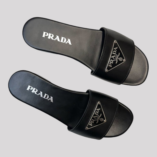 Prada Logo Plaque Slides