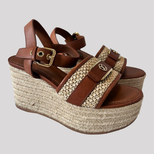 Louis Vuitton Straw Embroidered Accent Espadrilles