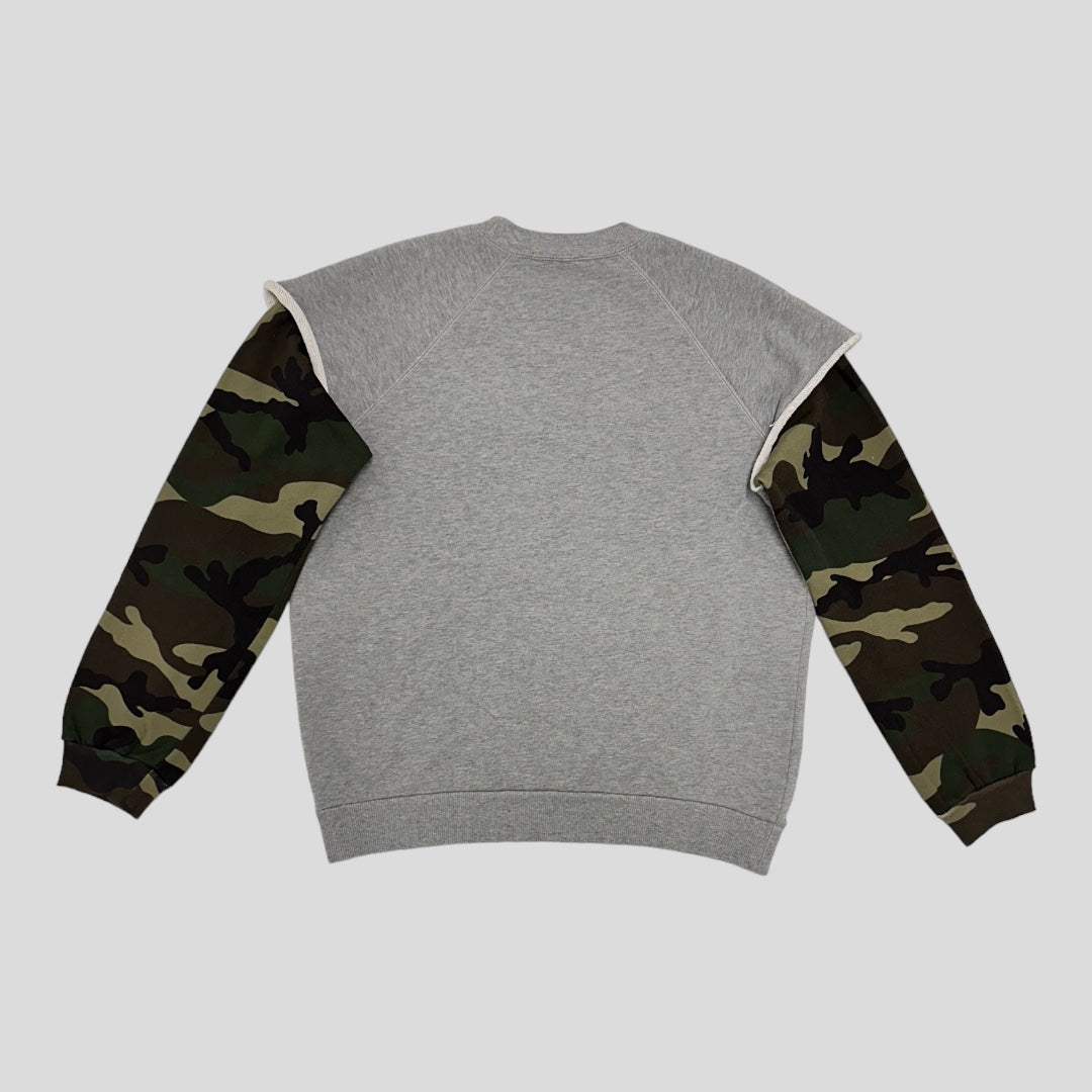 Celine Studded Logo Camouflage Sleeve Sweatshirt