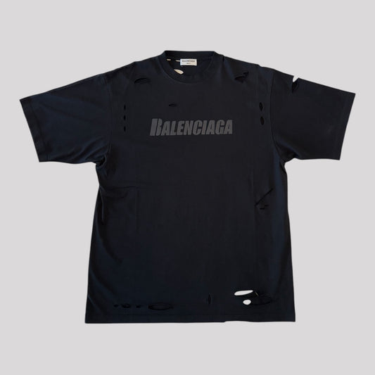 Balenciaga Distressed ‘Caps’ Logo T-Shirt