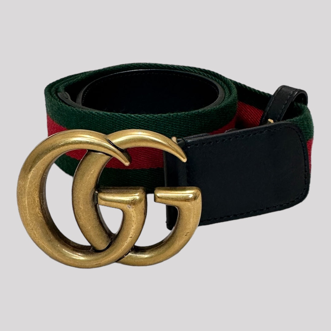 Gucci Interlocking G Buckle Web Belt