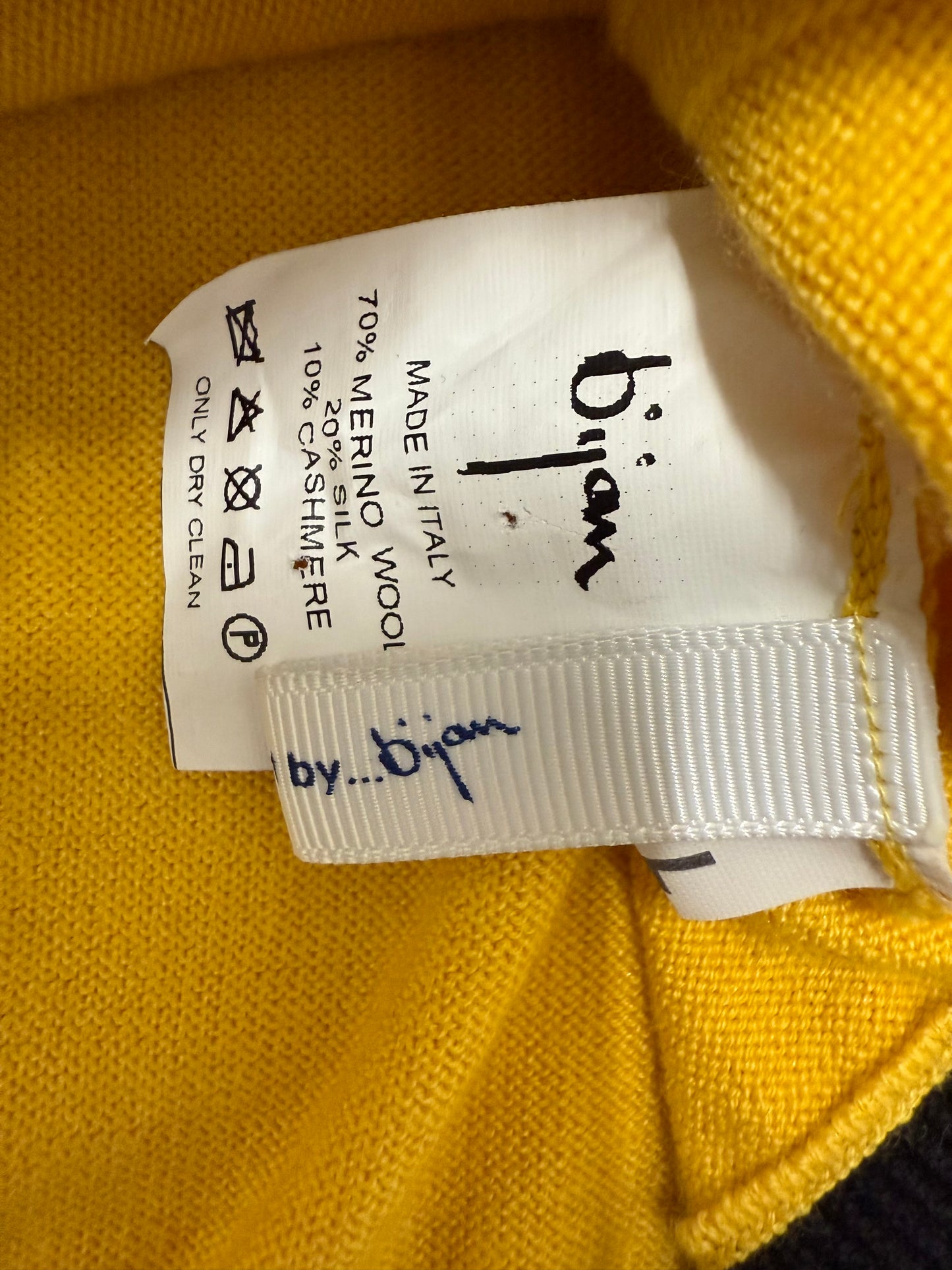 Bijan Silk And Cashmere Logo Cardigan