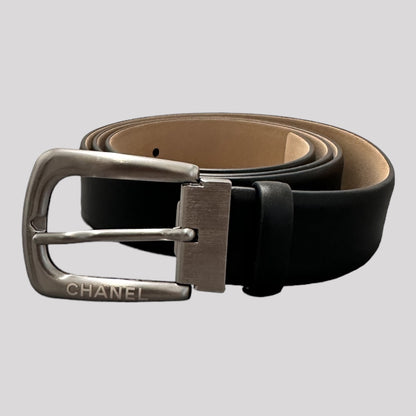 Chanel Soft Leather Logo Buckle Belt