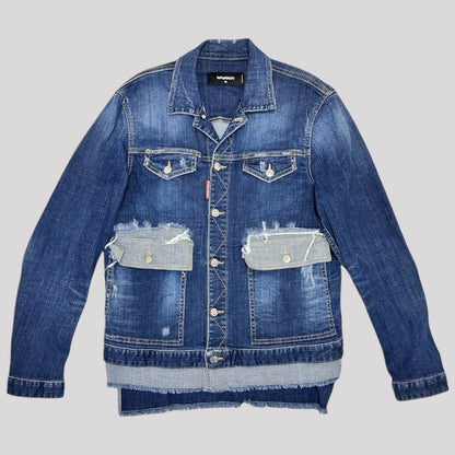 Dsquared2 Distressed Denim Button Front Jacket