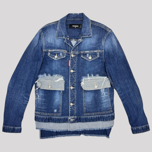 Dsquared2 Distressed Denim Button Front Jacket