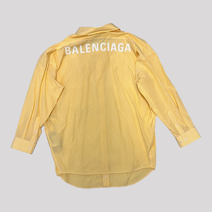 Balenciaga Oversized Striped Cotton Poplin Shirt