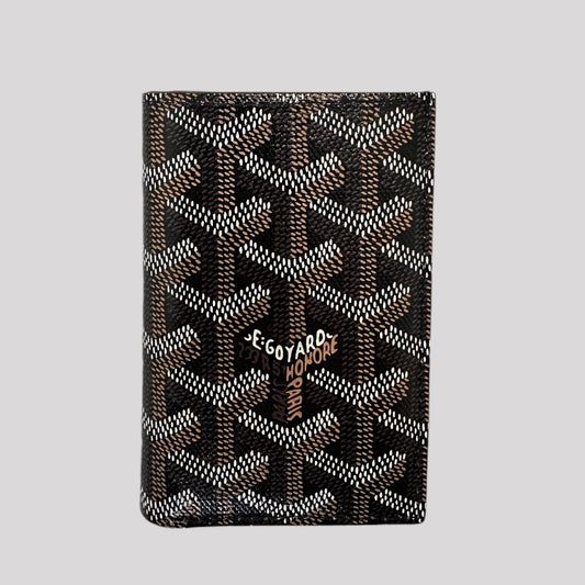 Goyard St. Pierre Black Goyardine Canvas and Vauzelles Calfskin Wallet