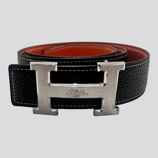 Hermes Constance 18K H Buckle Reversible Calf Leather Belt 32mm