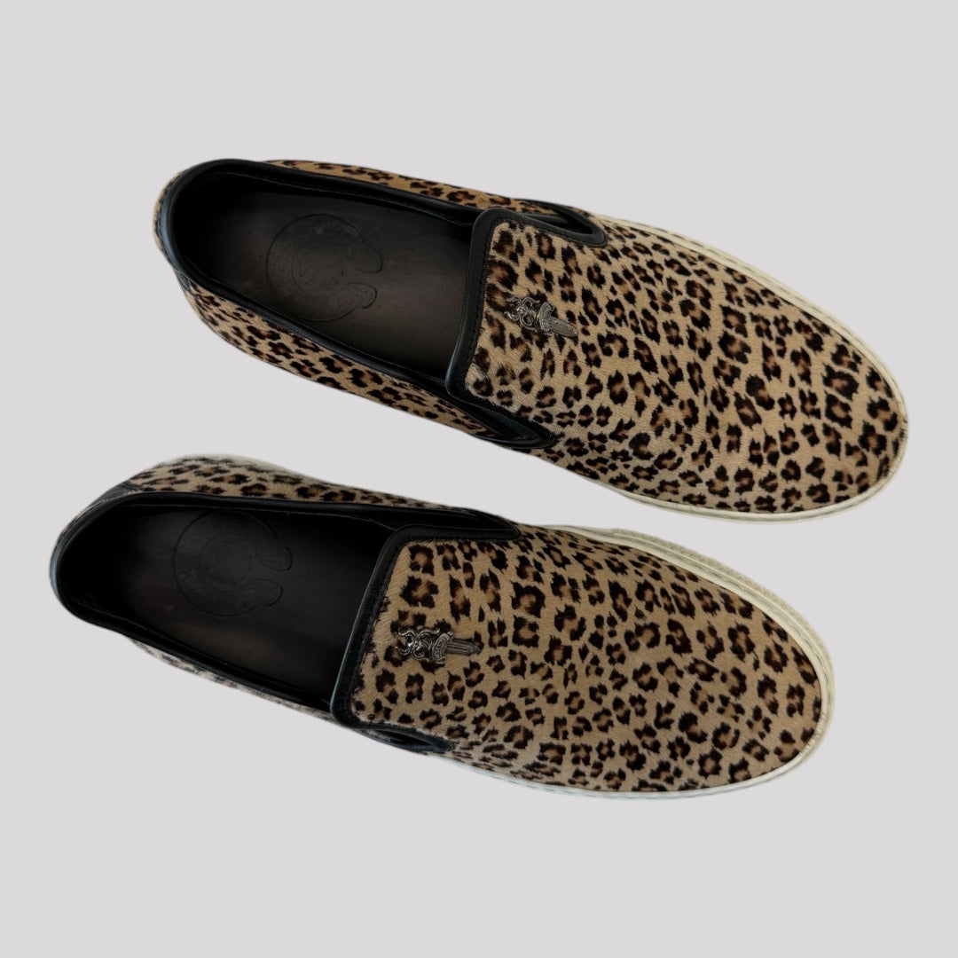 Chrome Hearts Pony Hair Cheetah Slip Ons