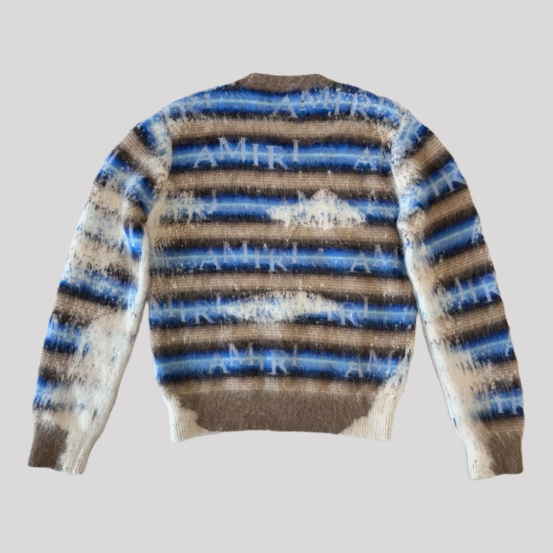 Amiri Bleached Stripe Alpaca Mohair & Wool Sweater