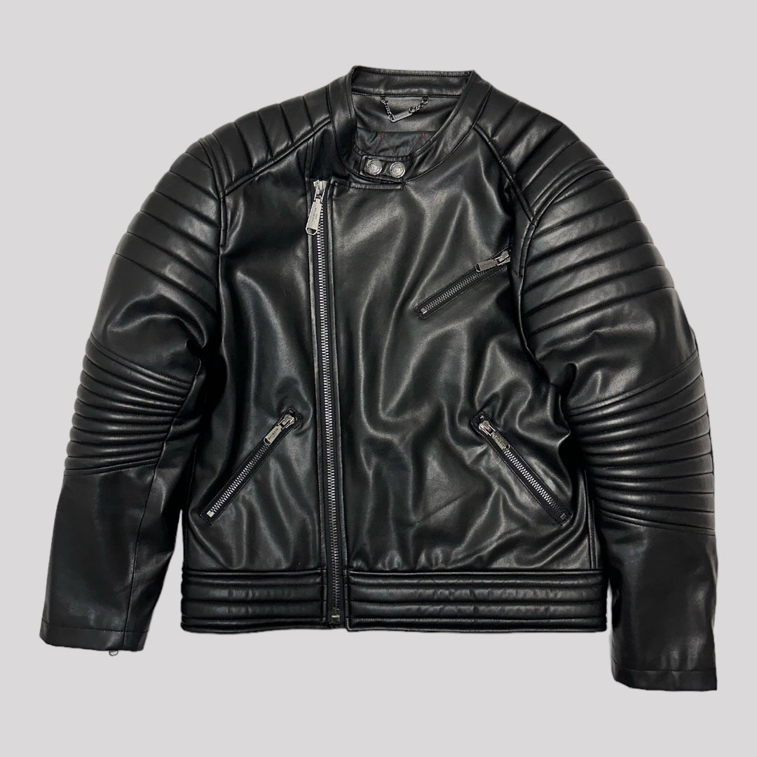 Balmain Paris Biker Synthetic Leather Jacket