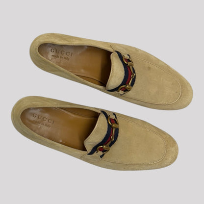 Gucci Brixton Horsebit Suede Loafers