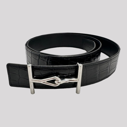 Hermes Jumbo Buckle & alligator Leather 38 MM Strap Belt