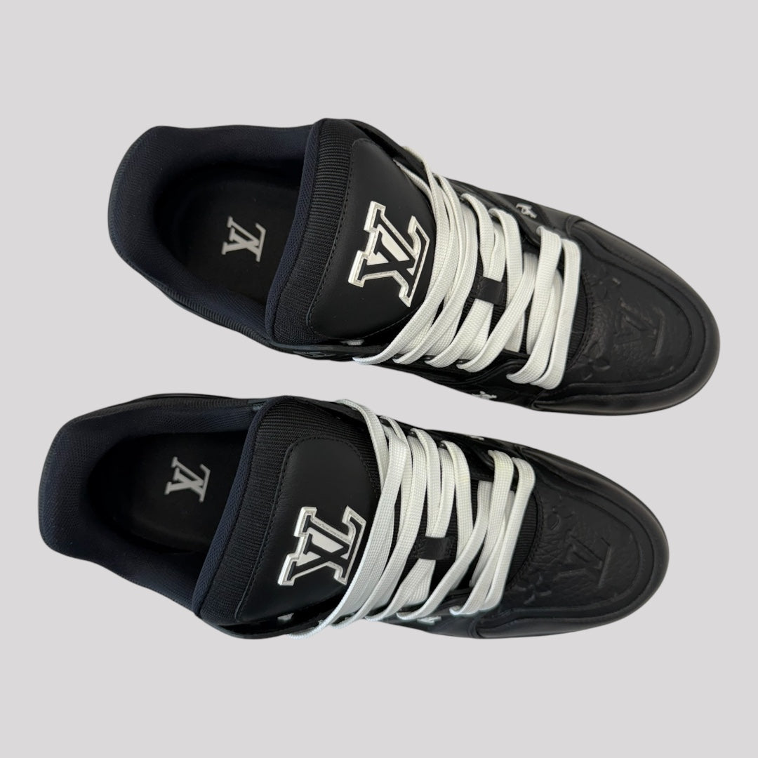 Louis Vuitton Black Embossed Monogram Trainer Sneakers