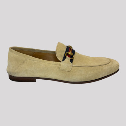 Gucci Brixton Horsebit Suede Loafers