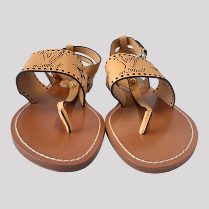 Louis Vuitton Calfskin Perforated Horizon Flat Sandals