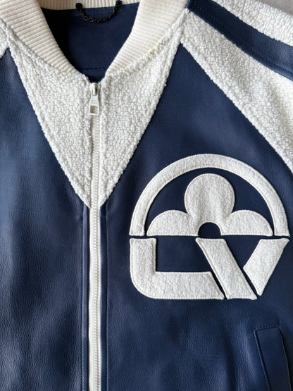 Louis Vuitton Floral Leather Mix Teddy Varsity Jacket