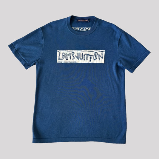 Louis Vuitton Logo Knit Cotton Short Sleeve T-Shirt