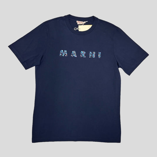 Marni Floral Logo Cotton T-Shirt