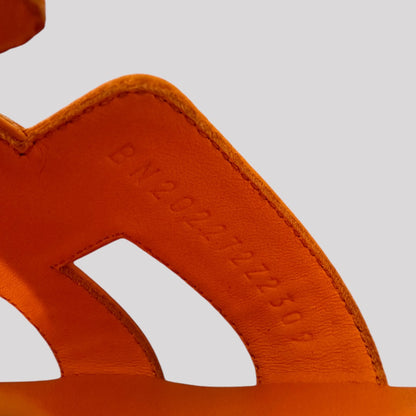 Hermes Oran Orange Sunset Epsom Sandals