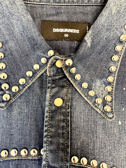 Dsquared2 Distressed Studded Western Shirt