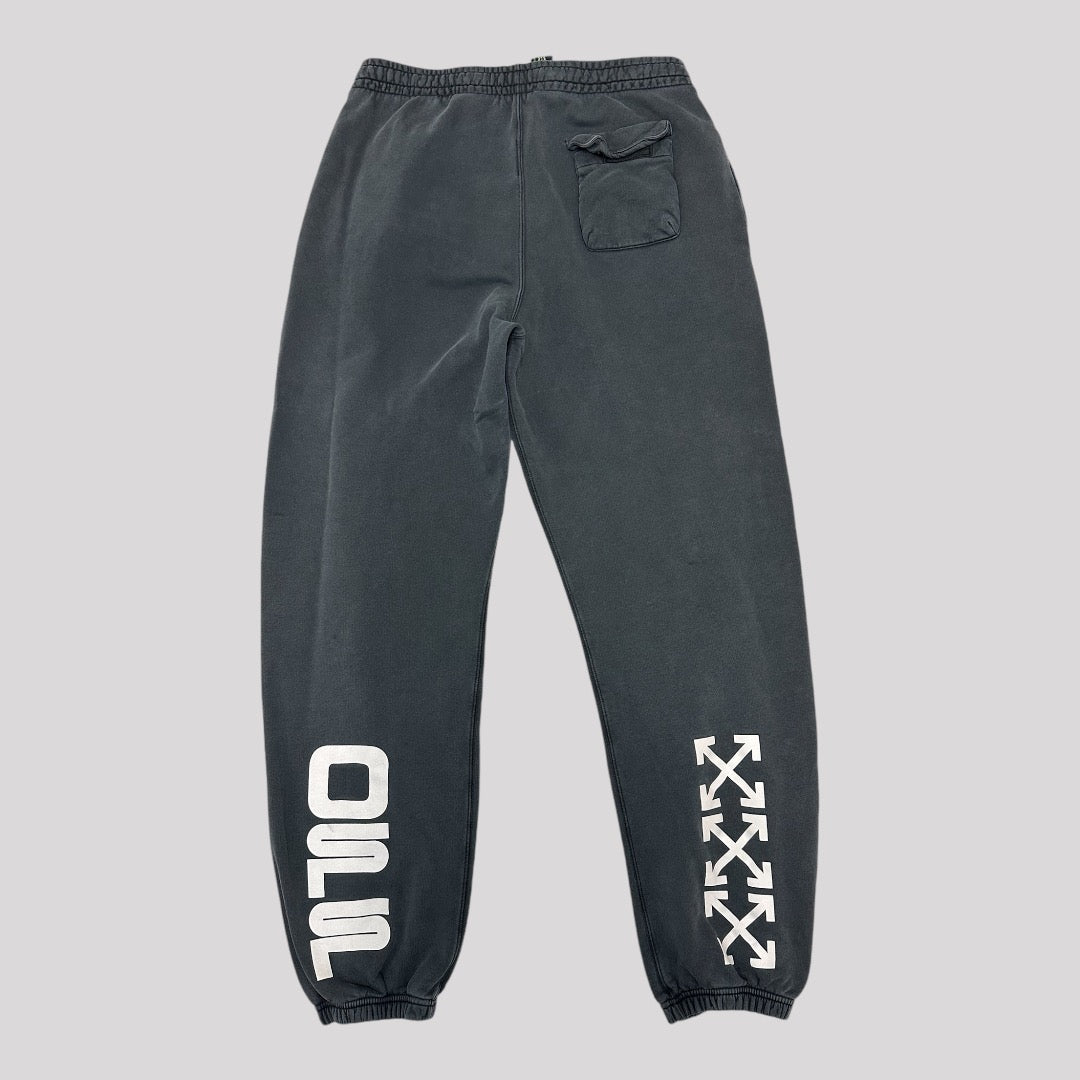 Off-White Printed Fleece Back Cotton Jersey Sweatpants