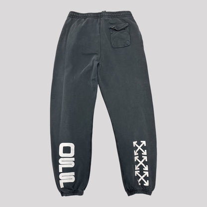 Off-White Printed Fleece Back Cotton Jersey Sweatpants