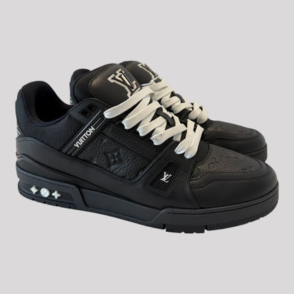 Louis Vuitton Black Embossed Monogram Trainer Sneakers