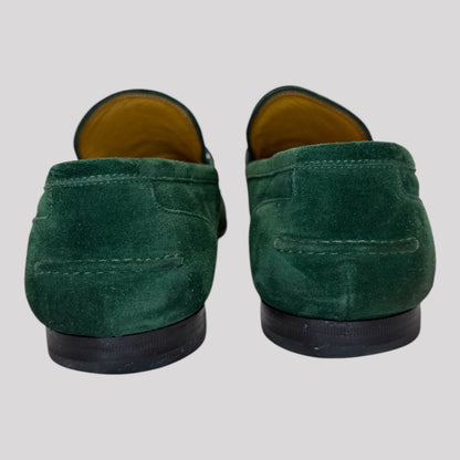 Gucci Jordaan Horsebit Suede Loafers