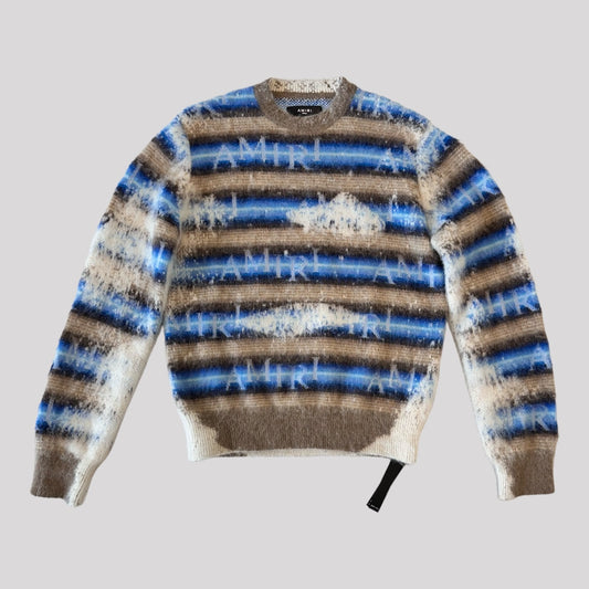 Amiri Bleached Stripe Alpaca Mohair & Wool Sweater
