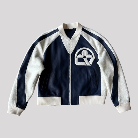 Louis Vuitton Floral Leather Mix Teddy Varsity Jacket