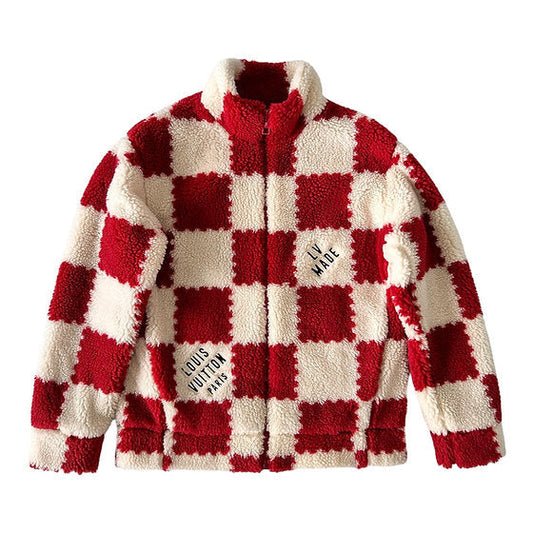 Louis Vuitton X Nigo Jacquard Damier Fleece Blouson Garnet Red