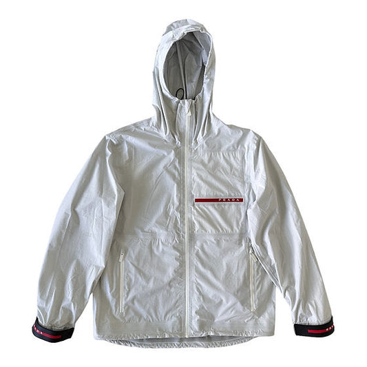 Prada Chalk White Light Nylon Tech Jacket