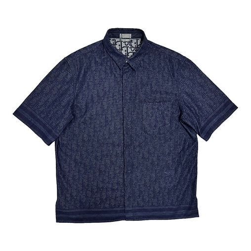 Dior Oblique Allover Logo Denim Shirt