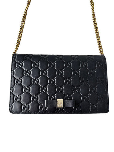 Gucci Signature Wallet On Chain Guccissima Leather Bag