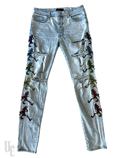 Amiri Greatful Dead Embroider Patch Jeans