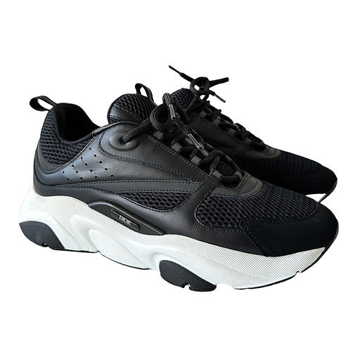 Dior B22 Black Technical Mesh And Calfskin Sneakers