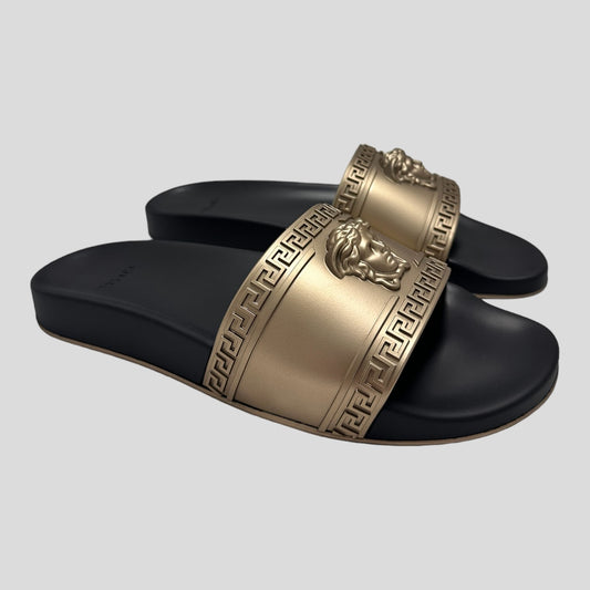 Versace Metallic Medusa Slides