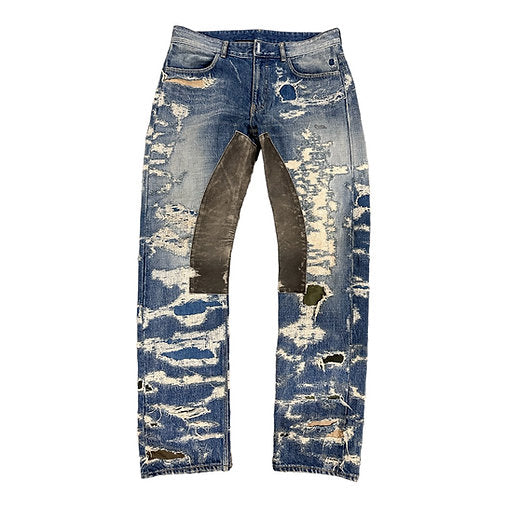 Givenchy Distressed Moleskin Straight Leg Jeans