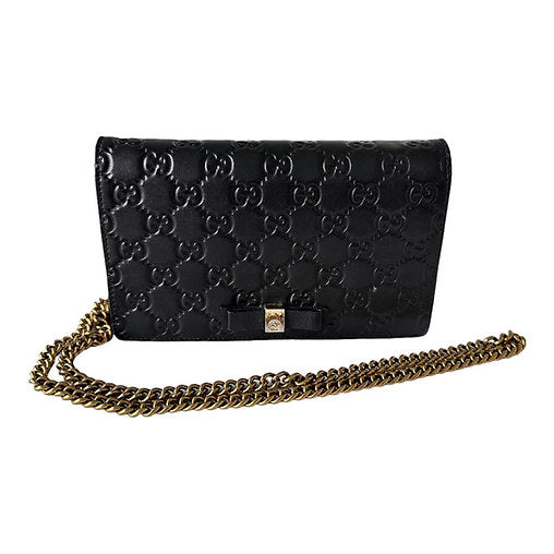 Gucci Signature Wallet On Chain Guccissima Leather Bag