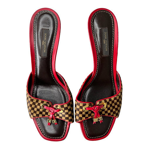 Louis Vuitton Damier Check Poney Hair Heels