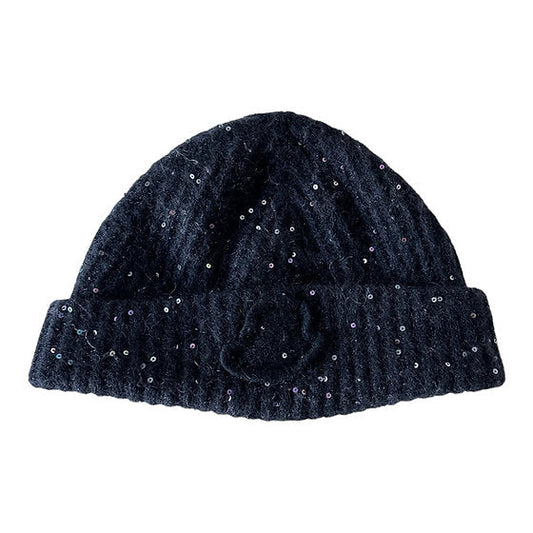 Moncler Logo Wool Sequin Beanie