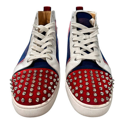 Christian Louboutin Lou Spikes Veau Velours Tissu Basque