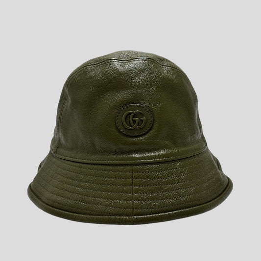 Gucci Leather Double G Bucket Hat